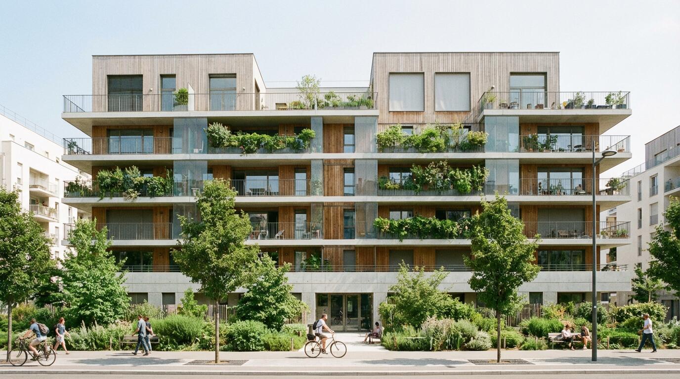 Immeuble résidentiel moderne dans le quartier Confluence de Lyon